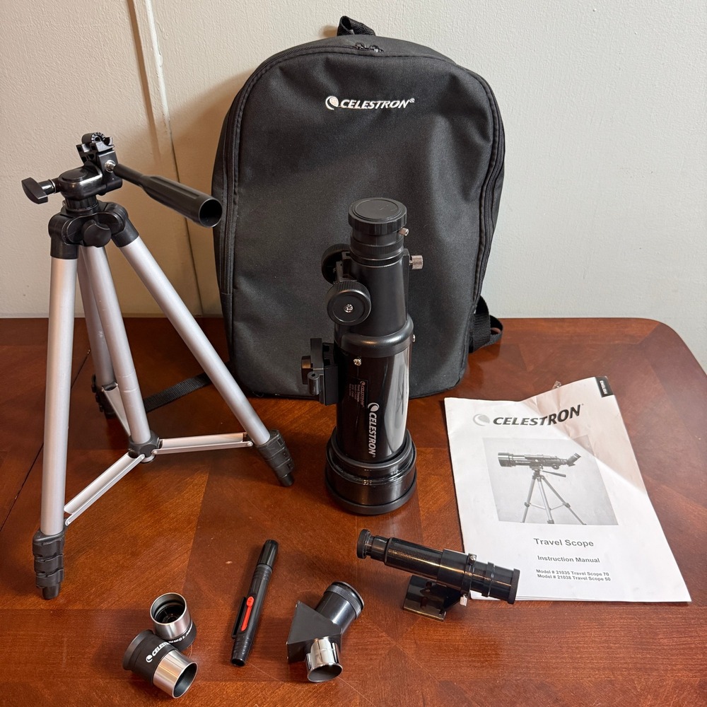 Celestron Travel Scope 70 Portable‎ Telescope 21035 Black Tripod and Backpack